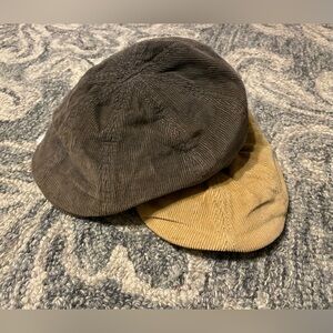 2 vintage Courderoy paper route caps.  Unisex.   Both size s/m.
